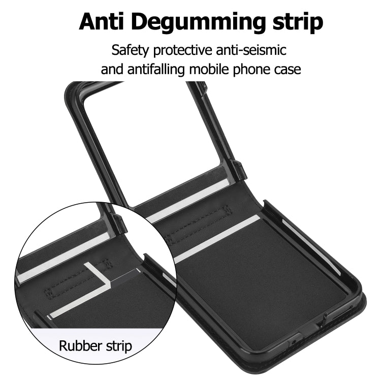 For Motorola Razr 40 Ultra Rhombic Texture Phone Case with Long & Short Lanyard(Black) by buy2fix