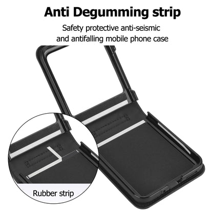 For Motorola Razr 40 Ultra Rhombic Texture Phone Case with Long & Short Lanyard(Black) by buy2fix