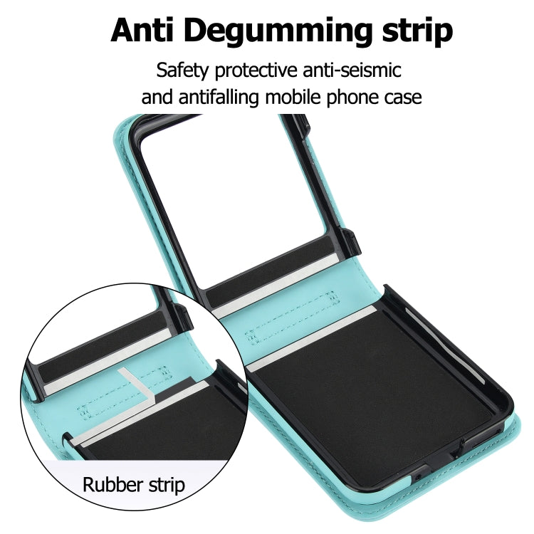 For Motorola Razr 40 Ultra Rhombic Texture Phone Case with Long & Short Lanyard(Green) by buy2fix