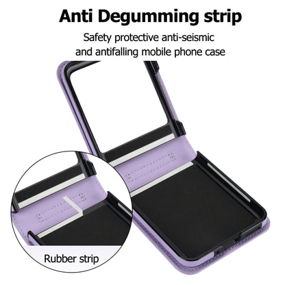 For Motorola Razr 40 Ultra Rhombic Texture Phone Case with Long & Short Lanyard(Light Purple) by buy2fix