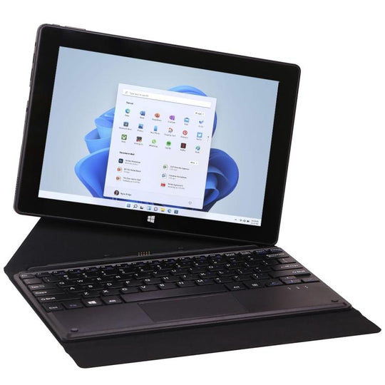 HONGSAMDE 10.1 inch 2 in 1 Tablet PC, 12GB+128GB, Windows 11, Intel Celeron N4120 Quad Core with Keyboard(Black)