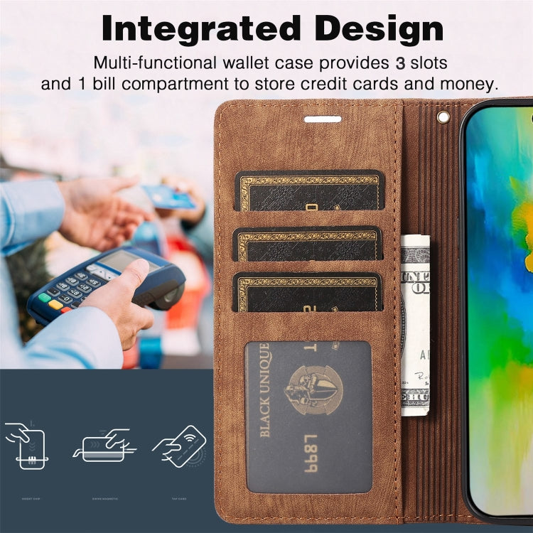 For iPhone 16 Pro Max Orchid Butterfly Embossed Leather Phone Case(Brown) by buy2fix