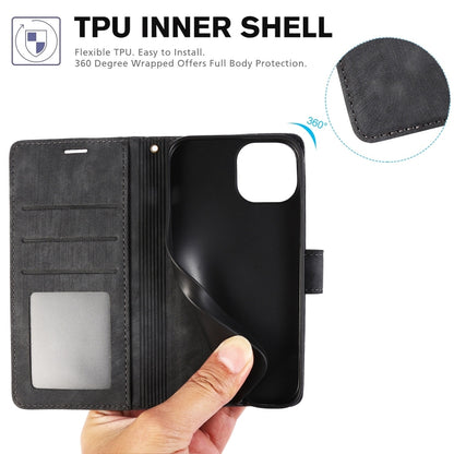 For iPhone 16 Pro Orchid Butterfly Embossed Leather Phone Case(Black) by buy2fix