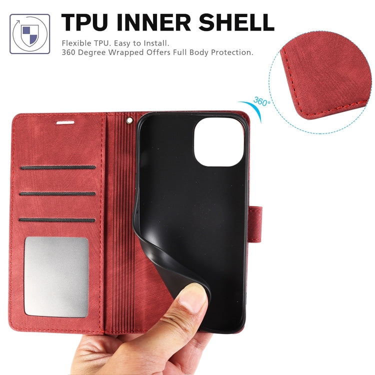 For iPhone 16 Pro Orchid Butterfly Embossed Leather Phone Case(Red) by buy2fix