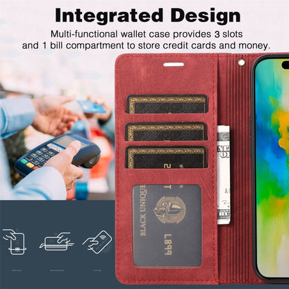 For iPhone 16 Pro Orchid Butterfly Embossed Leather Phone Case(Red) by buy2fix