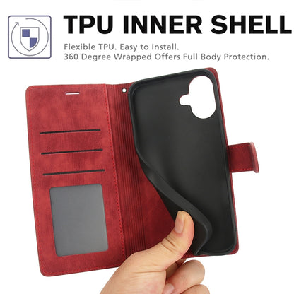 For iPhone 16 Plus Orchid Butterfly Embossed Leather Phone Case(Red) - iPhone 16 Plus Cases by buy2fix | Online Shopping UK | buy2fix