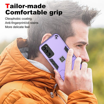 For Tecno Camon 18P 2 in 1 Shockproof Phone Case(Purple) by buy2fix