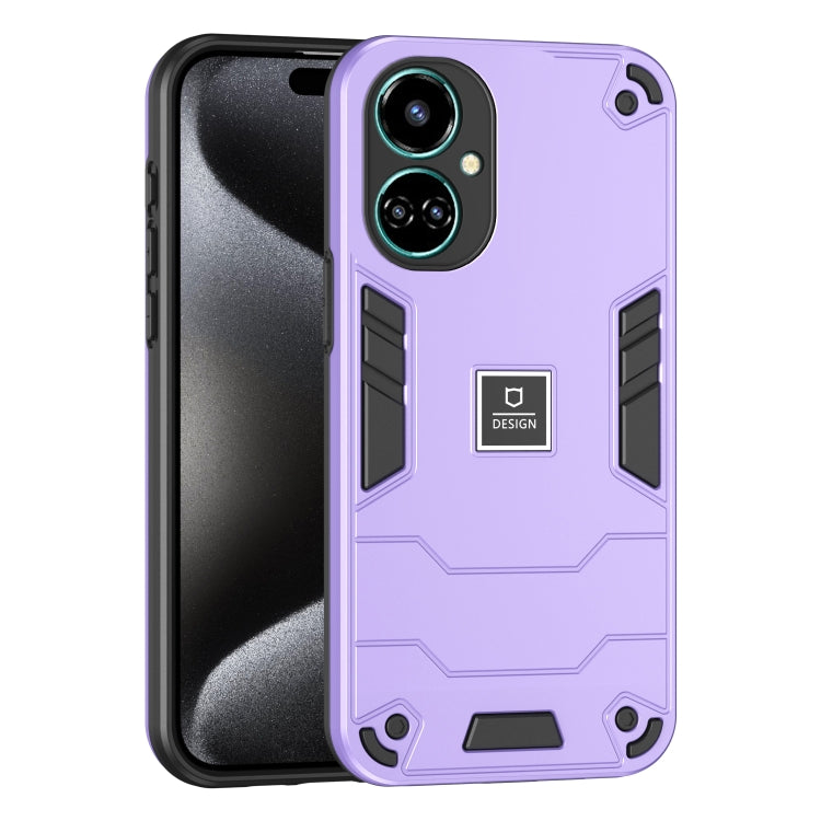 For Tecno Camon 19 2 in 1 Shockproof Phone Case(Purple) by buy2fix