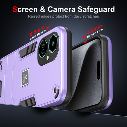 For Tecno Camon 19 2 in 1 Shockproof Phone Case(Purple) by buy2fix