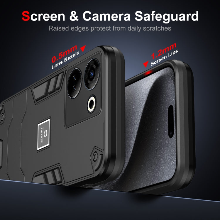 For Tecno Camon 20 Pro 4G 2 in 1 Shockproof Phone Case(Black) by buy2fix