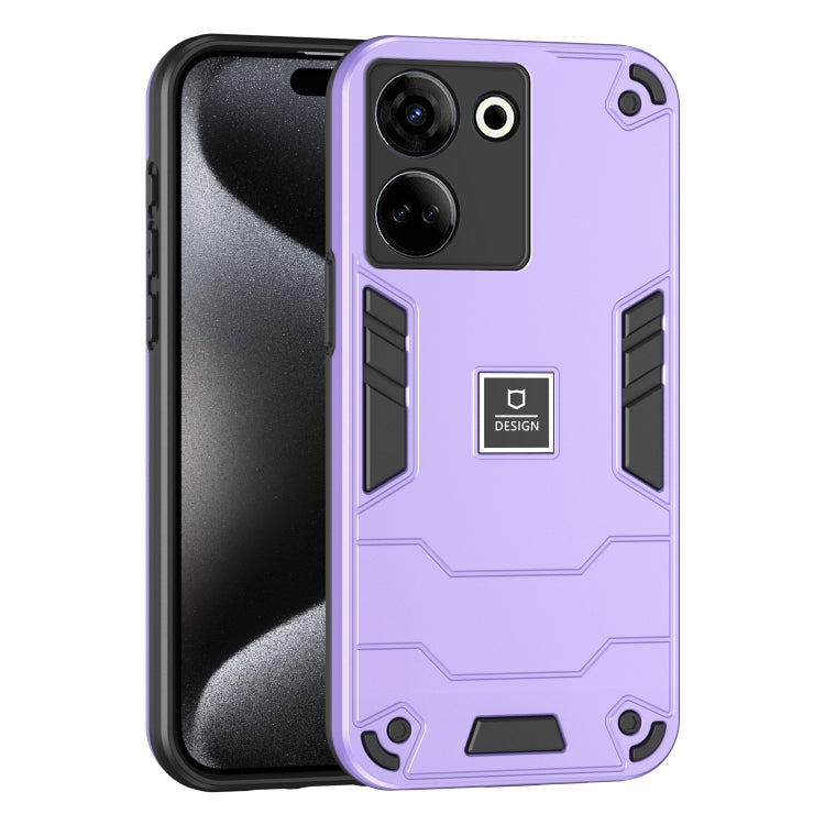 For Tecno Camon 20 Pro 4G 2 in 1 Shockproof Phone Case(Purple) by buy2fix