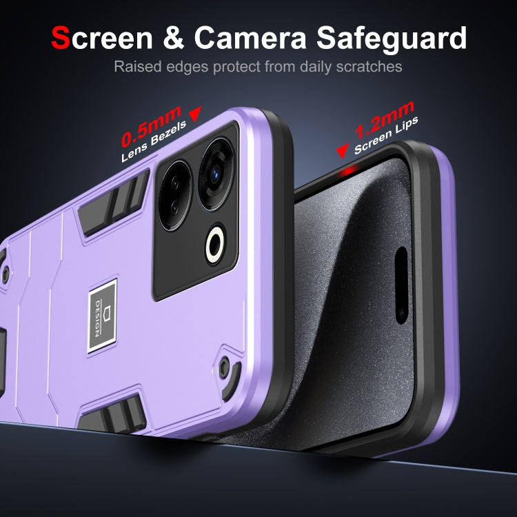 For Tecno Camon 20 Pro 4G 2 in 1 Shockproof Phone Case(Purple) by buy2fix
