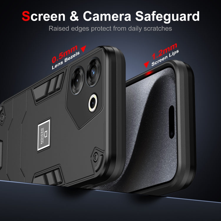 For Tecno Camon 20 Pro 5G 2 in 1 Shockproof Phone Case(Black) by buy2fix