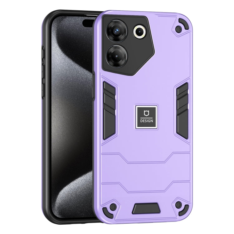 For Tecno Camon 20 Pro 5G 2 in 1 Shockproof Phone Case(Purple) by buy2fix