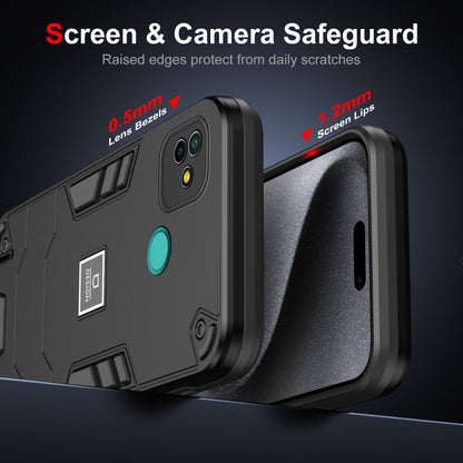 For Tecno Pop 5P 2 in 1 Shockproof Phone Case(Black) by buy2fix