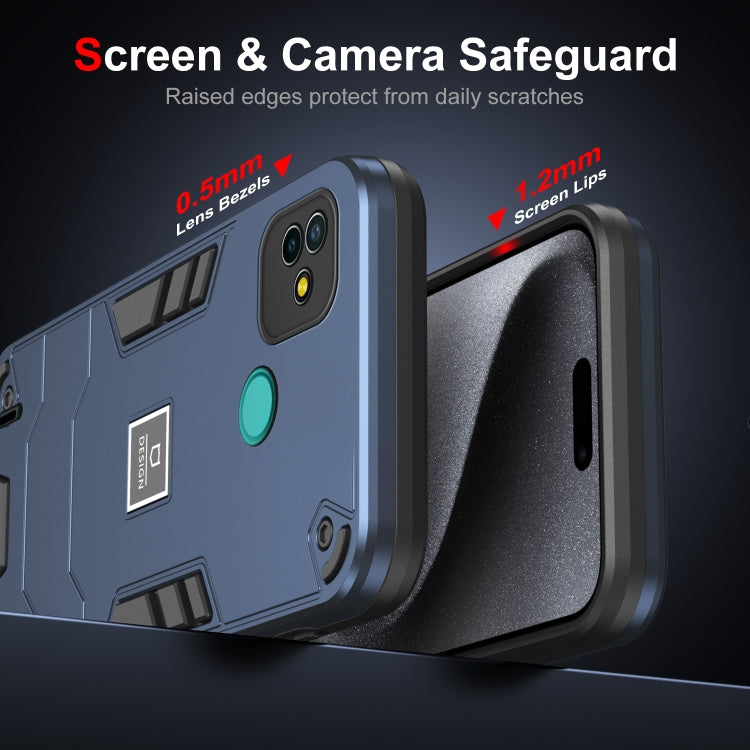 For Tecno Pop 5P 2 in 1 Shockproof Phone Case(Blue) by buy2fix