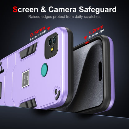 For Tecno Pop 5P 2 in 1 Shockproof Phone Case(Purple) by buy2fix
