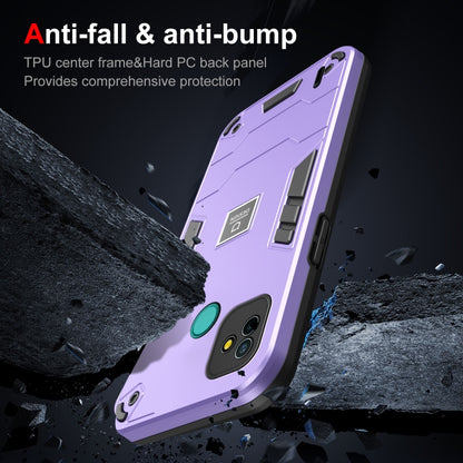 For Tecno Pop 5P 2 in 1 Shockproof Phone Case(Purple) by buy2fix