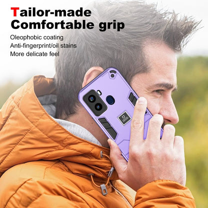 For Tecno Pop 6 2 in 1 Shockproof Phone Case(Purple) by buy2fix