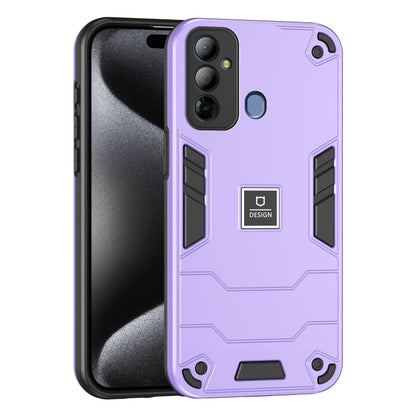 For Tecno Pop 6 Go 2 in 1 Shockproof Phone Case(Purple) by buy2fix
