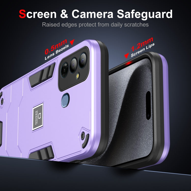 For Tecno Pop 6 Go 2 in 1 Shockproof Phone Case(Purple) by buy2fix