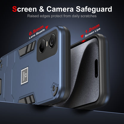 For Tecno Pop 6 Pro 2 in 1 Shockproof Phone Case(Blue) by buy2fix