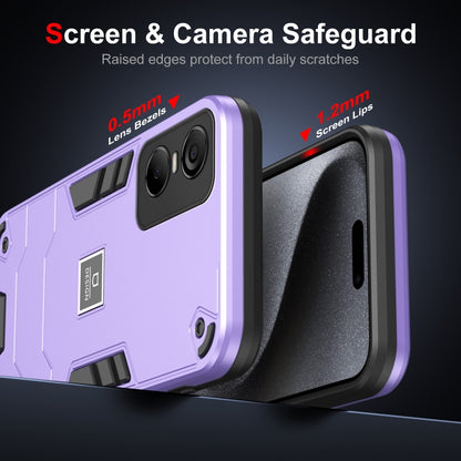 For Tecno Pop 6 Pro 2 in 1 Shockproof Phone Case(Purple) by buy2fix