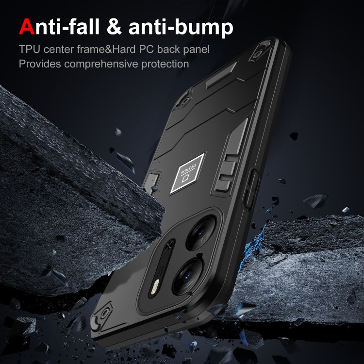 For Tecno Pop 7 Pro 2 in 1 Shockproof Phone Case(Black) by buy2fix
