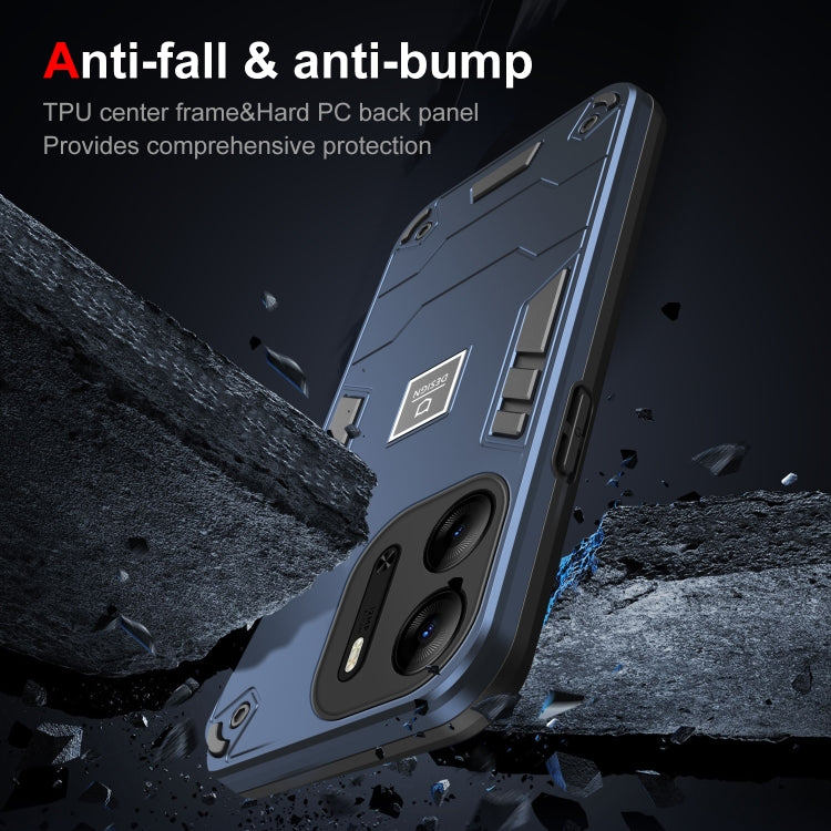 For Tecno Pop 7 Pro 2 in 1 Shockproof Phone Case(Blue) by buy2fix