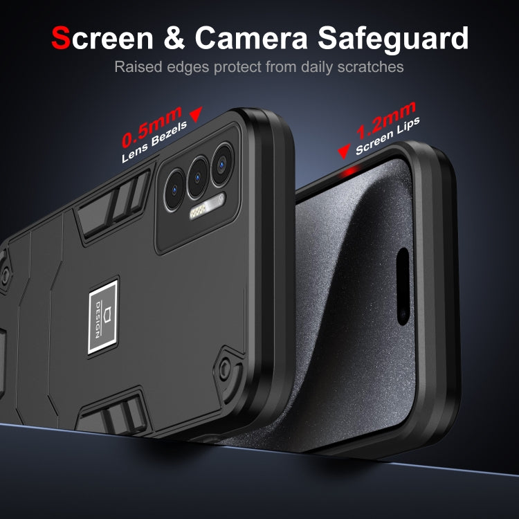 For Tecno Pova 3 2 in 1 Shockproof Phone Case(Black) - Tecno Cases by buy2fix | Online Shopping UK | buy2fix