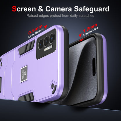 For Tecno Pova 3 2 in 1 Shockproof Phone Case(Purple) by buy2fix