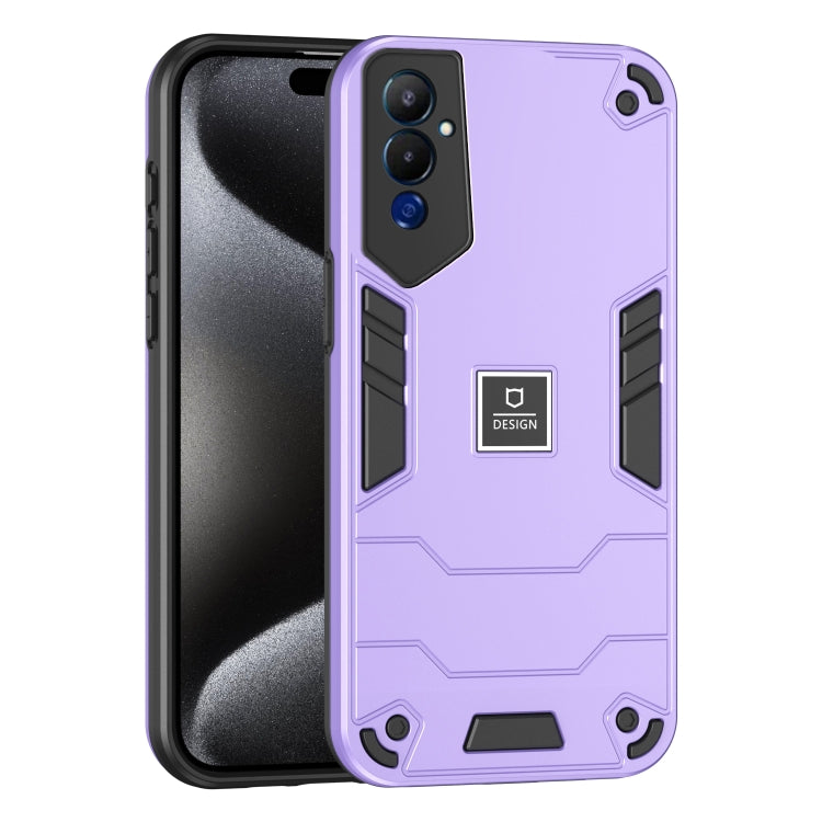 For Tecno Pova 4 Pro 2 in 1 Shockproof Phone Case(Purple) by buy2fix