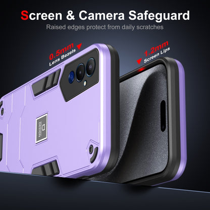 For Tecno Pova 4 Pro 2 in 1 Shockproof Phone Case(Purple) by buy2fix