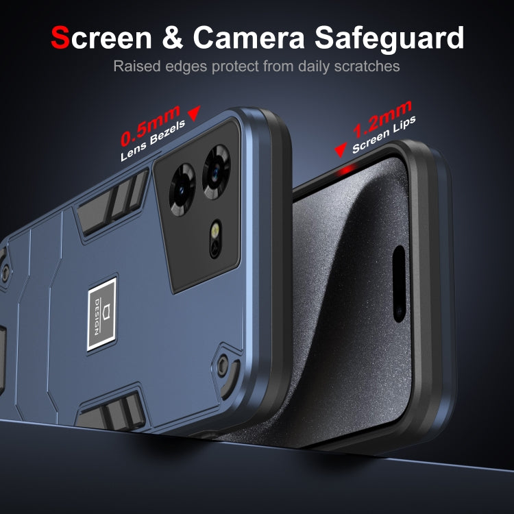 For Tecno Pova 5 2 in 1 Shockproof Phone Case(Blue) by buy2fix