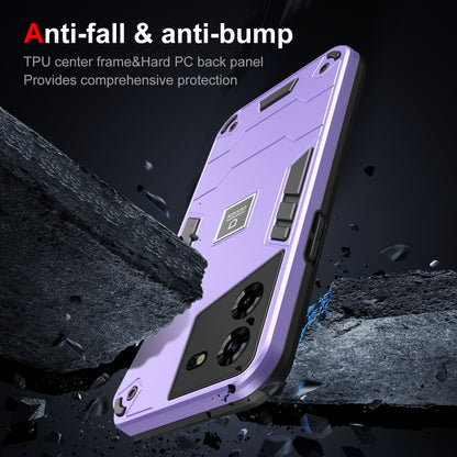 For Tecno Pova 5 2 in 1 Shockproof Phone Case(Purple) by buy2fix