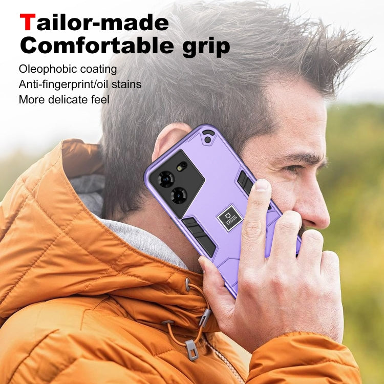 For Tecno Pova 5 2 in 1 Shockproof Phone Case(Purple) by buy2fix