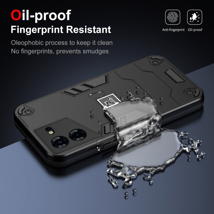 For Tecno Pova 5 Pro 2 in 1 Shockproof Phone Case(Black) by buy2fix