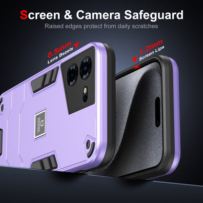 For Tecno Pova 5 Pro 2 in 1 Shockproof Phone Case(Purple) by buy2fix