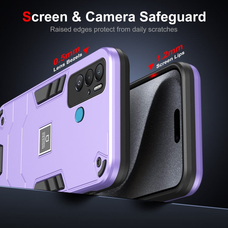 For Tecno Pova Neo 2 in 1 Shockproof Phone Case(Purple) by buy2fix