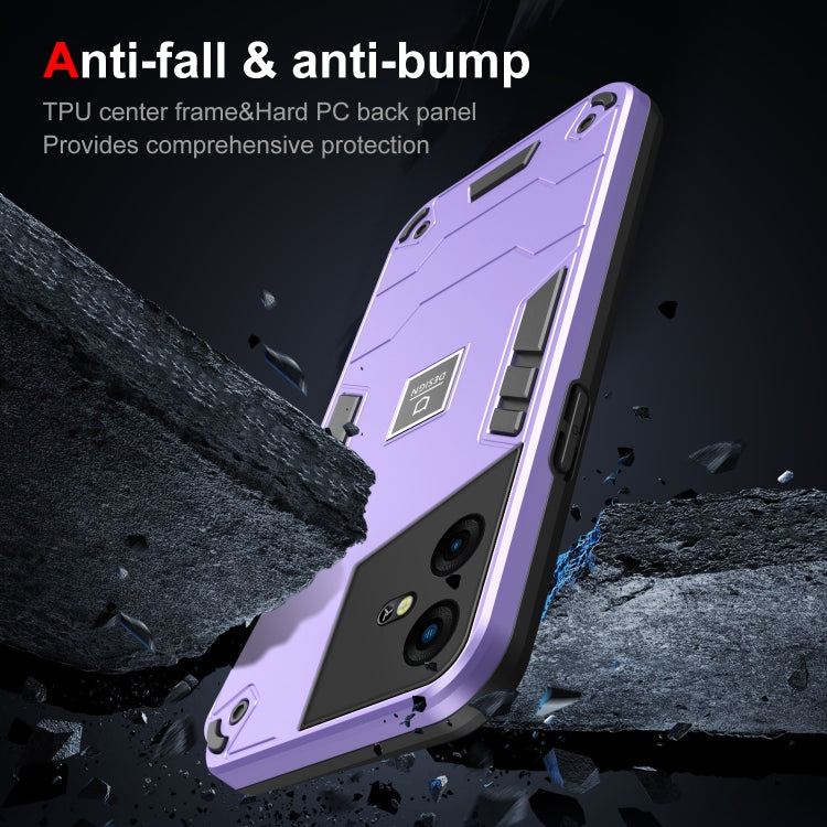 For Tecno Pova Neo 3 2 in 1 Shockproof Phone Case(Purple) by buy2fix
