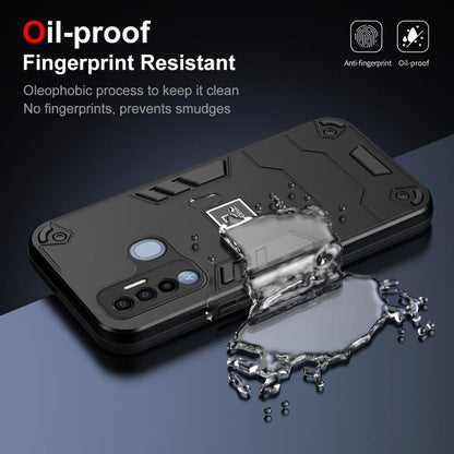 For Tecno Spark 7 Pro 2 in 1 Shockproof Phone Case(Black) by buy2fix