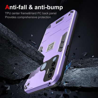 For Tecno Spark 7 Pro 2 in 1 Shockproof Phone Case(Purple) by buy2fix