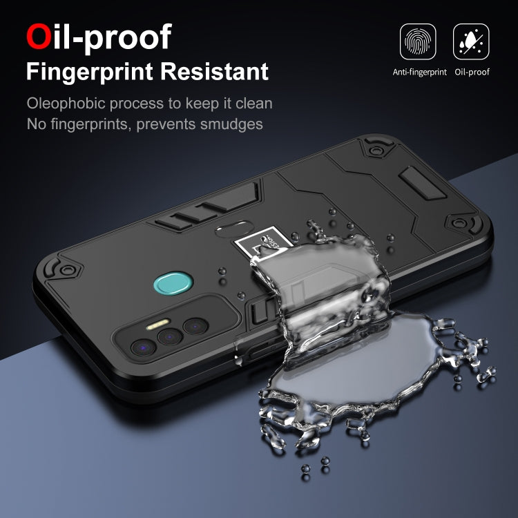 For Tecno Spark 7P 2 in 1 Shockproof Phone Case(Black) by buy2fix