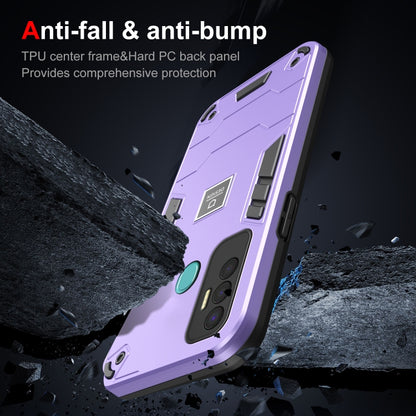 For Tecno Spark 7P 2 in 1 Shockproof Phone Case(Purple) by buy2fix