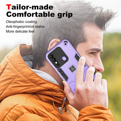 For Tecno Spark 8 2 in 1 Shockproof Phone Case(Purple) by buy2fix