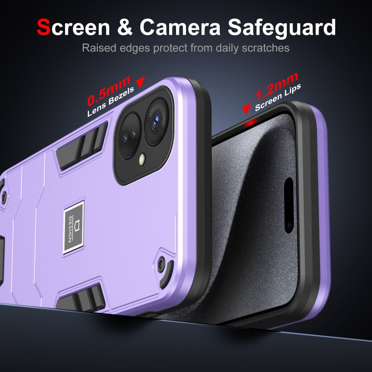 For Tecno Spark 9 Pro 2 in 1 Shockproof Phone Case(Purple) by buy2fix