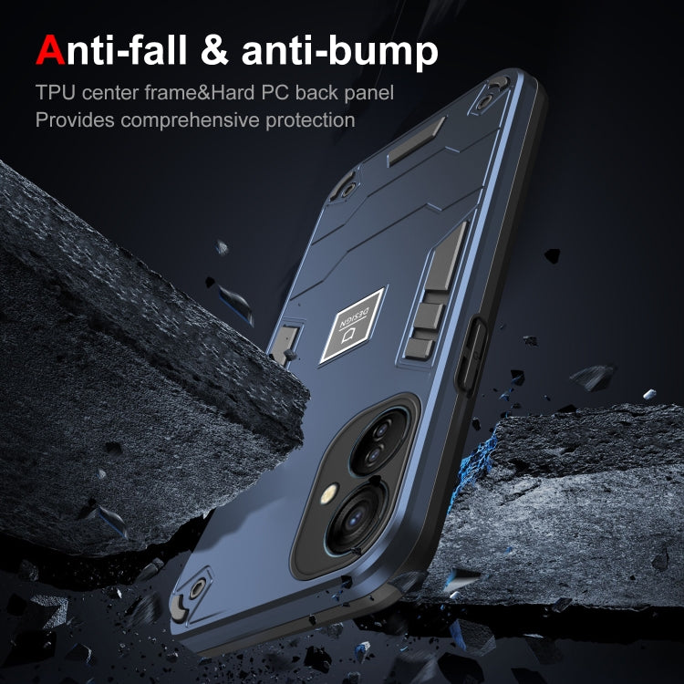 For Tecno Spark 9T 2 in 1 Shockproof Phone Case(Blue) by buy2fix