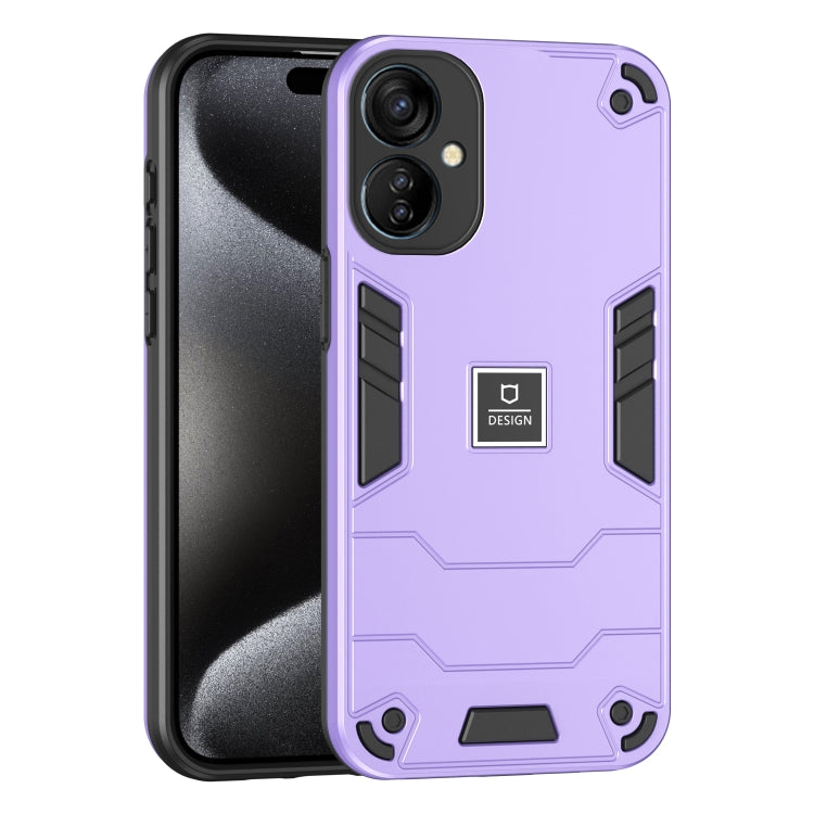 For Tecno Spark 9T 2 in 1 Shockproof Phone Case(Purple) by buy2fix