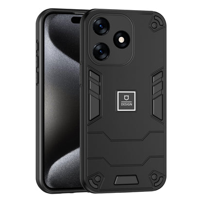 For Tecno Spark 10 2 in 1 Shockproof Phone Case(Black) - Tecno Cases by buy2fix | Online Shopping UK | buy2fix
