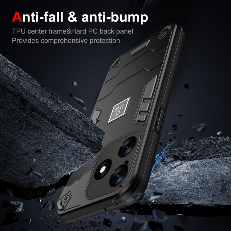 For Tecno Spark 10 2 in 1 Shockproof Phone Case(Black) - Tecno Cases by buy2fix | Online Shopping UK | buy2fix